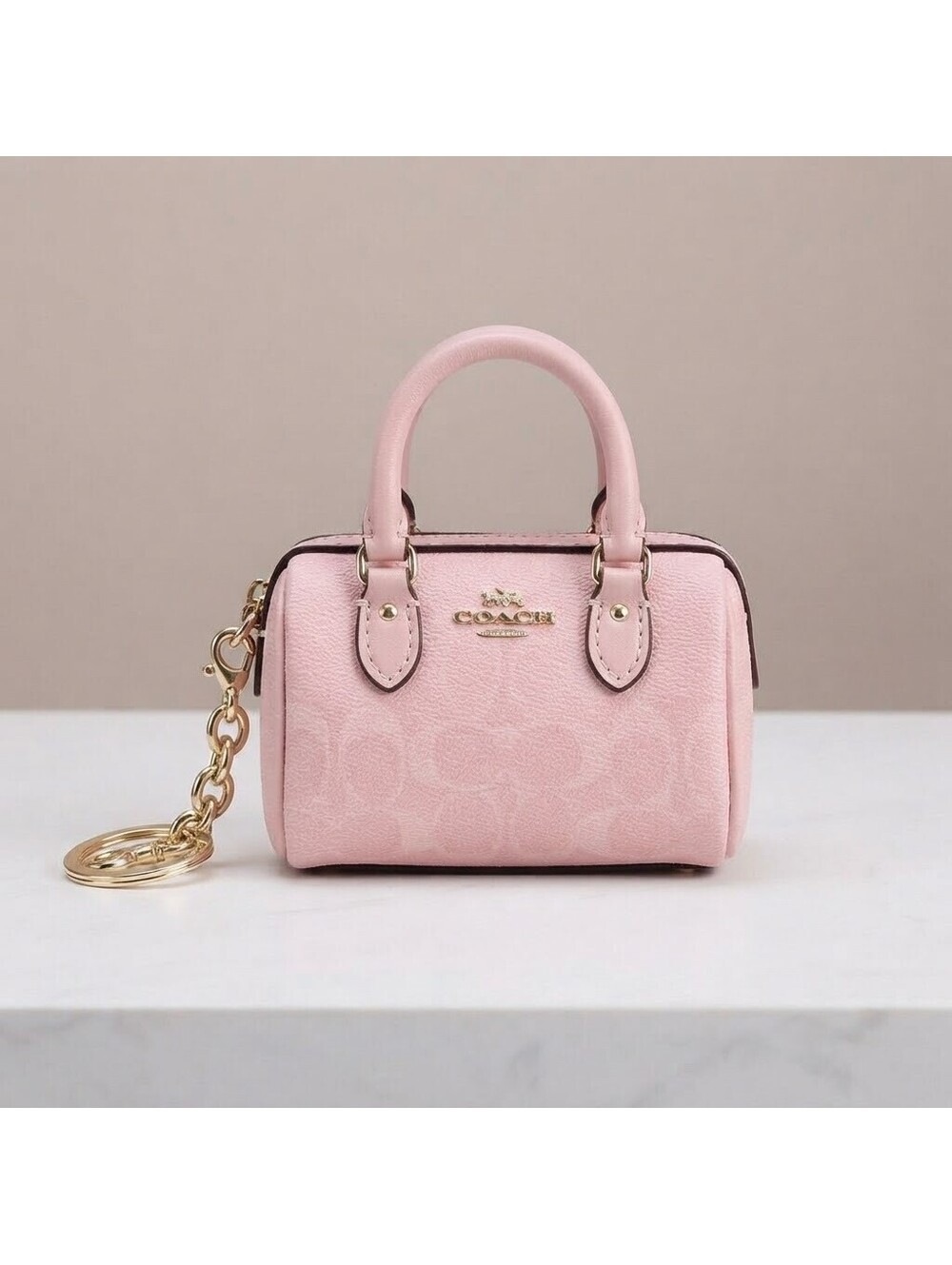 Coach Dusty Pink Mini Rowan Bag Charm NWOT
